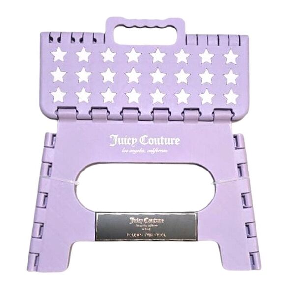 Juicy Couture Home JC Signature Logo Hearts Step Stool - Picture 2 of 6